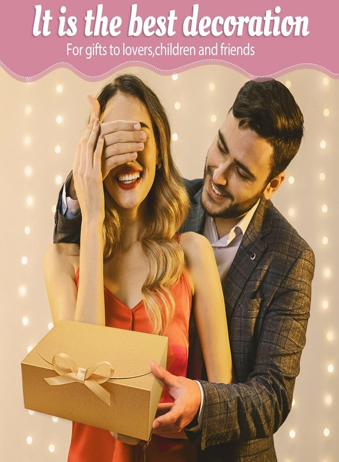 PLMMOUT 15 Pcs Gift Boxes with Lids,Bridesmaid Proposal Box with Ribbon,Brown Kraft Paper Gift Boxes Bulk for Wedding Packaging Present Birthday Crafting Party,10.6x8x3.2 Inch(Brown) - Image 5